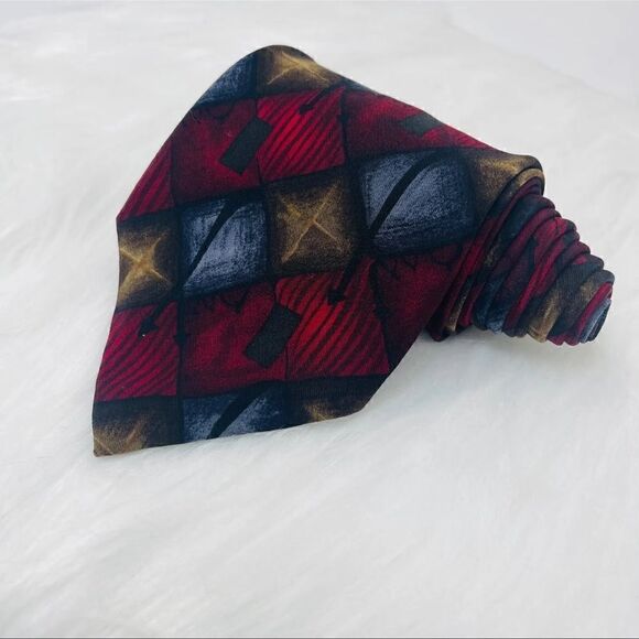 Jimmy V John Madden Collection Two Mens 100% Silk Necktie Stonehenge Made in USA - Picture 4 of 10
